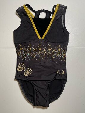 Ozone Chalk Warrior gymnastics leotard. Size AXS.